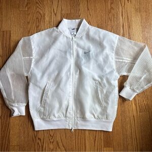 Nike Womens Jacket  White  Varsity Essentials Bomber Sportswear Sz M